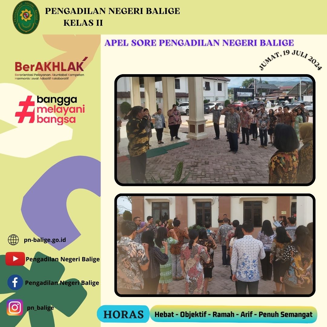APEL SORE - Jumat, 19 Juli 2024